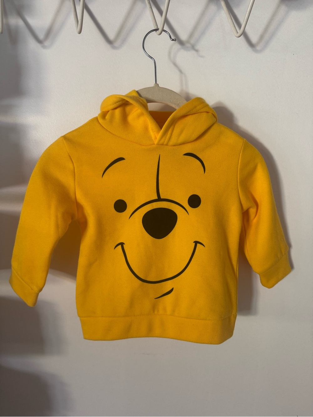 Disney Yellow Hooded Sweatshirt with Winnie the Pooh Face